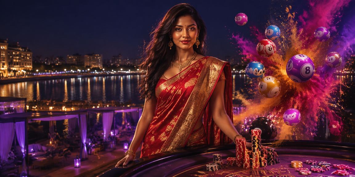 Ahmedabad riverfront lottery kiosk in traditional attire