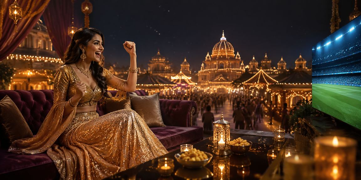 Indian woman using mobile casino application